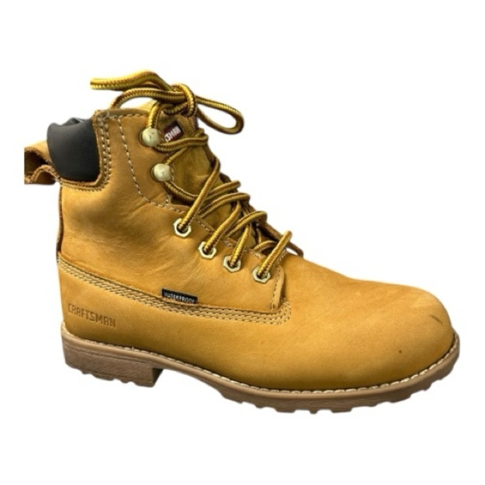 CRAFTSMAN BOYS “work” hiking BOOTS SIZE 4 BROWN/ TAN